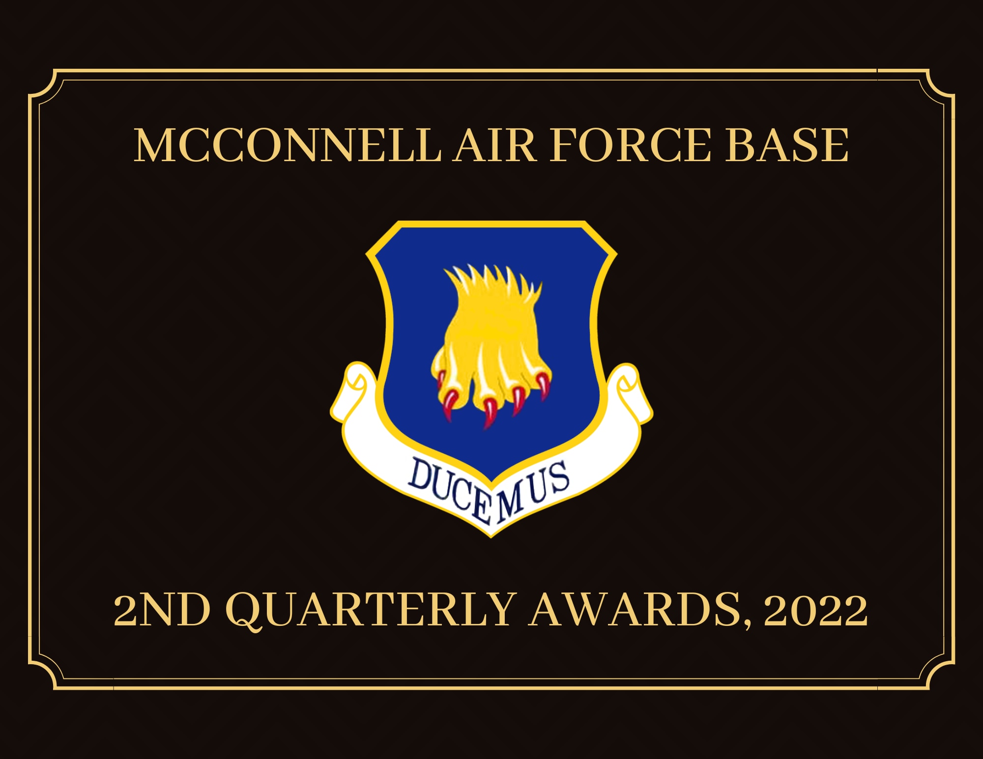 McConnell AFB 2nd QTR Awards 2022. (Air Force Graphic by Staff Sgt. Nathan Eckert)