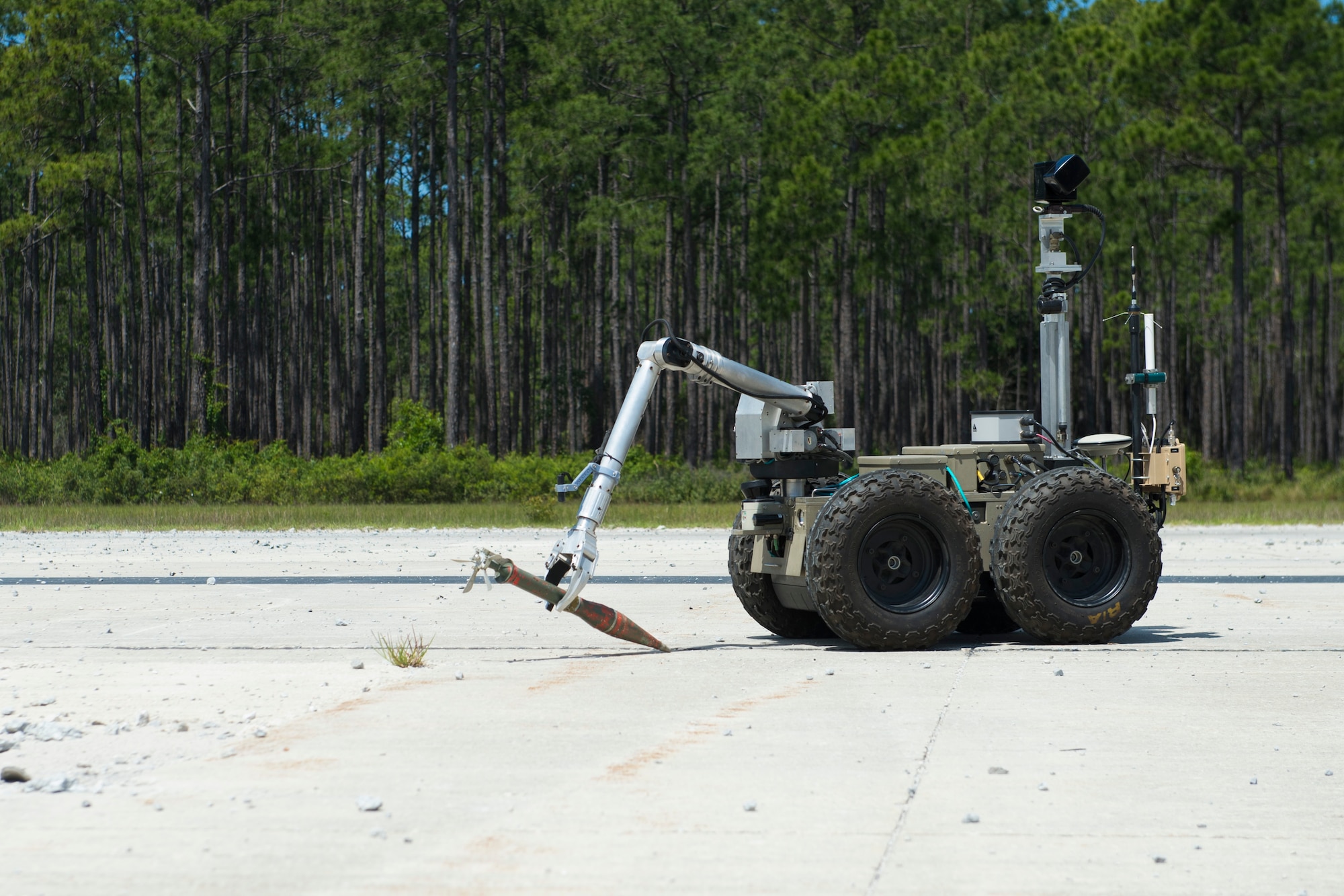 Drone picks up fake bomb.