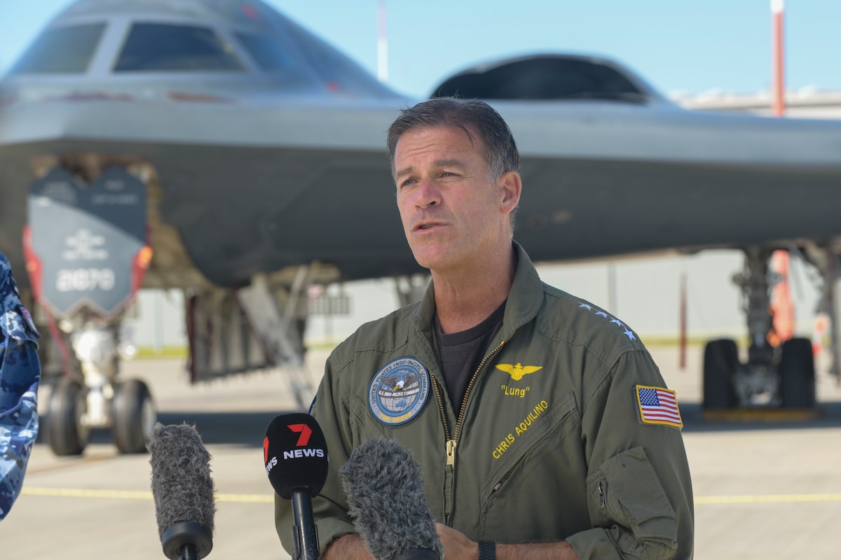 Commander of United States Indo-Pacific Command visits B-2 Spirit Bomber Task Force deployed to Australia