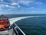 The future USNS Apalachicola (EPF 13) performed a series of planned test events – known as Unmanned Logistics Prototype trials – assessing autonomous capabilities integrated into the shipboard configuration, demonstrating that a large ship can become a self-driving platform, July 14.
