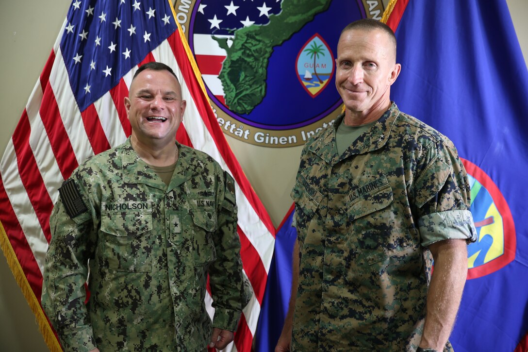 Photo of Rear Adm. Benjamin Nicholson and Maj. Gen. Stephen Liszewski