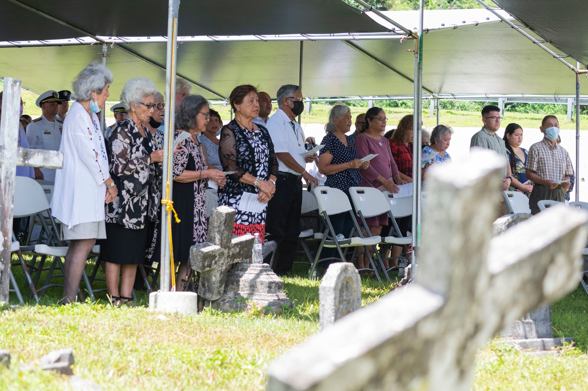 World War two survivors singing.