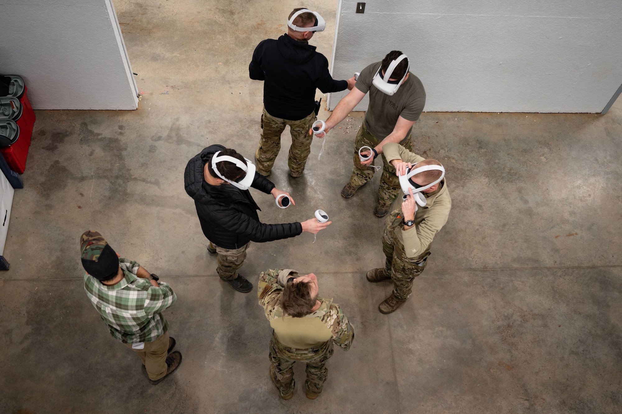 Members of the 24th Special Operations Wing's Surgeon 
General team practice various medical scenarios using the SimX virtual reality 
capabilities.