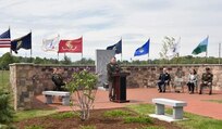 Vermont Adjutant General, Maj. Gen. Gregory Knight addresses guests on May 26, 2022 during a a Memorial Day ceremony at Camp Johnson in Colchester, Vermont.   

Maj. Gen. Knight was joined by Vermont’s Lt. Governor Molly Grey, Vermont Gold Star families, and veterans. The occasion marked the second time the ceremony was conducted at the Fallen Hero’s Memorial’s new site, a location accessible to the public.  (U.S. Army photo by 1st Lt. Nathan Rivard)