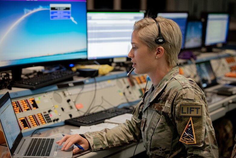 The 1st Range Operations Squadron range operations commanders manage operations inside the Morrell Operations Center in support of the Orbital Flight Test 2 launch, May 19, 2022, Cape Canaveral Space Force Station, Fla. The MOC supports every space launch from CCSFS and Kennedy Space Center. (U.S. Space Force photo by Senior Airman Dakota Raub)