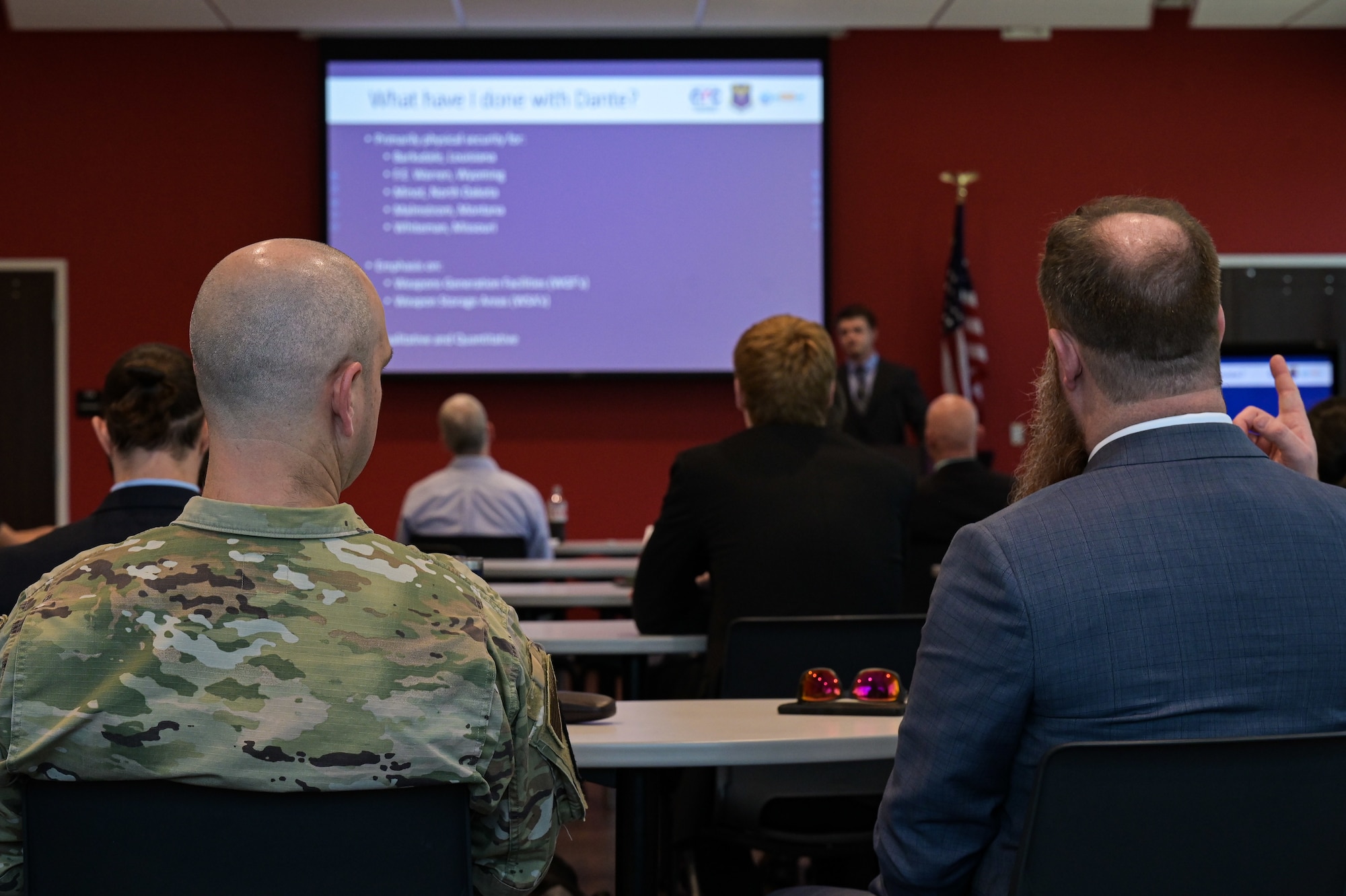 Air Force Global Strike Command leaders and Louisiana Tech University officials participate in the National Security Fellowship program at the Louisiana Tech Academic Success Center in Bossier City, Louisiana, May 11, 2022.