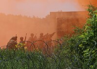 LEST, Slovakia - Soldiers from Apache Troop, 1st Squadron, 2nd Cavalry Regiment, and Slovak soldiers from 12th Mechanized Battalion, Slovak Army, participate in a distinguished visitor’s day performance for Slovak Shield 22, part of the multinational exercise DEFENDER-Europe 22, at Lest Training Area, Slovakia, May 26, 2022. DEFENDER-Europe 22 is a series of U.S. Army Europe and Africa multinational training exercises within U.S. European Command's Large Global Scale Exercise construct taking place in Eastern Europe. DEFENDER-Europe 22 demonstrates V Corps’ ability to command and control large scale ground combat operations across multiple theaters in support of NATO and the National Defense Strategy under the direction of U.S. Army Europe and Africa. (U.S. Army photo by Spc. Gabriella Sullivan)