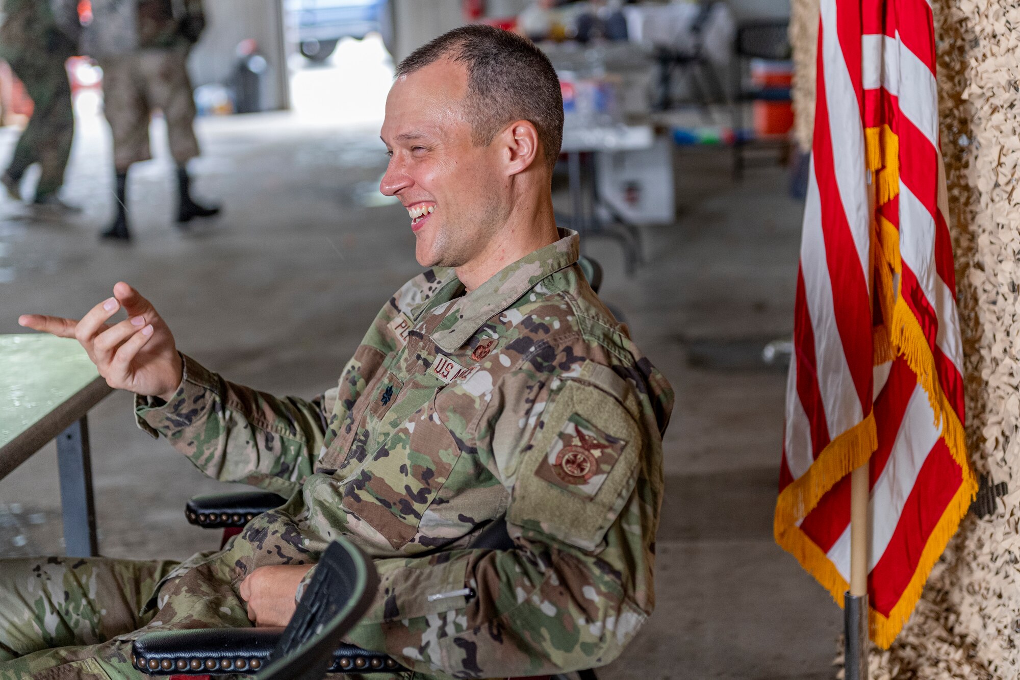 Photo of an Airman laughing