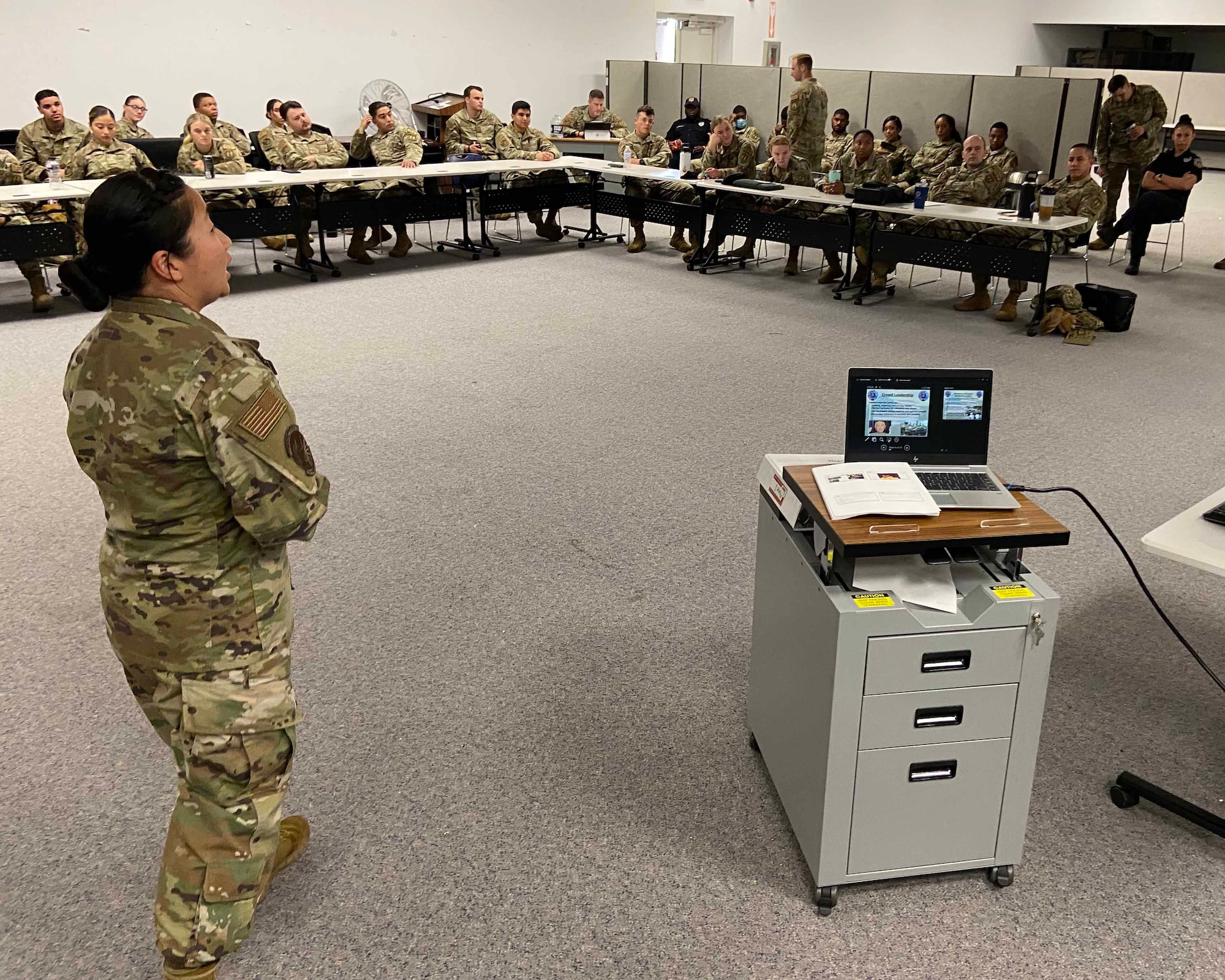 Airmen teaching a class