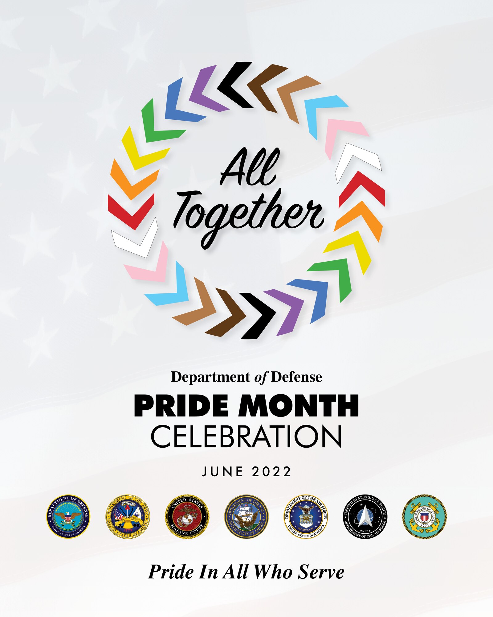 LGBTQ+ Pride Month graphic for the DoD