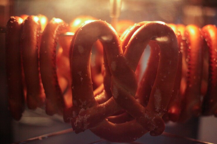 Photo of pretzels on display