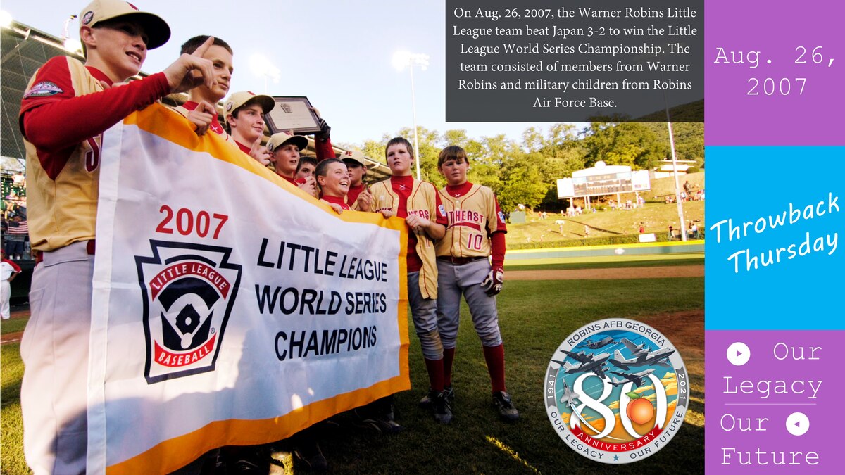 Graphic shows photo of children in baseball uniforms holding up championship banner
