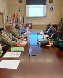 DCNG commanding general Maj. Gen. Sherrie McCandless and adjutant general Brig. Gen. Aaron Dean welcomed Ms. Eva Ng’itu, Chargé d'Affaires of the Embassy of the United Republic of Tanzania in the United States, and Tanzanian Defense, Military Naval and Air Attaché Col. Festus Mang’wela to the DC Armory June 2, 2022 for briefings on DCNG capabilities and the National Guard’s State Partnership Program. (Courtesy photo).