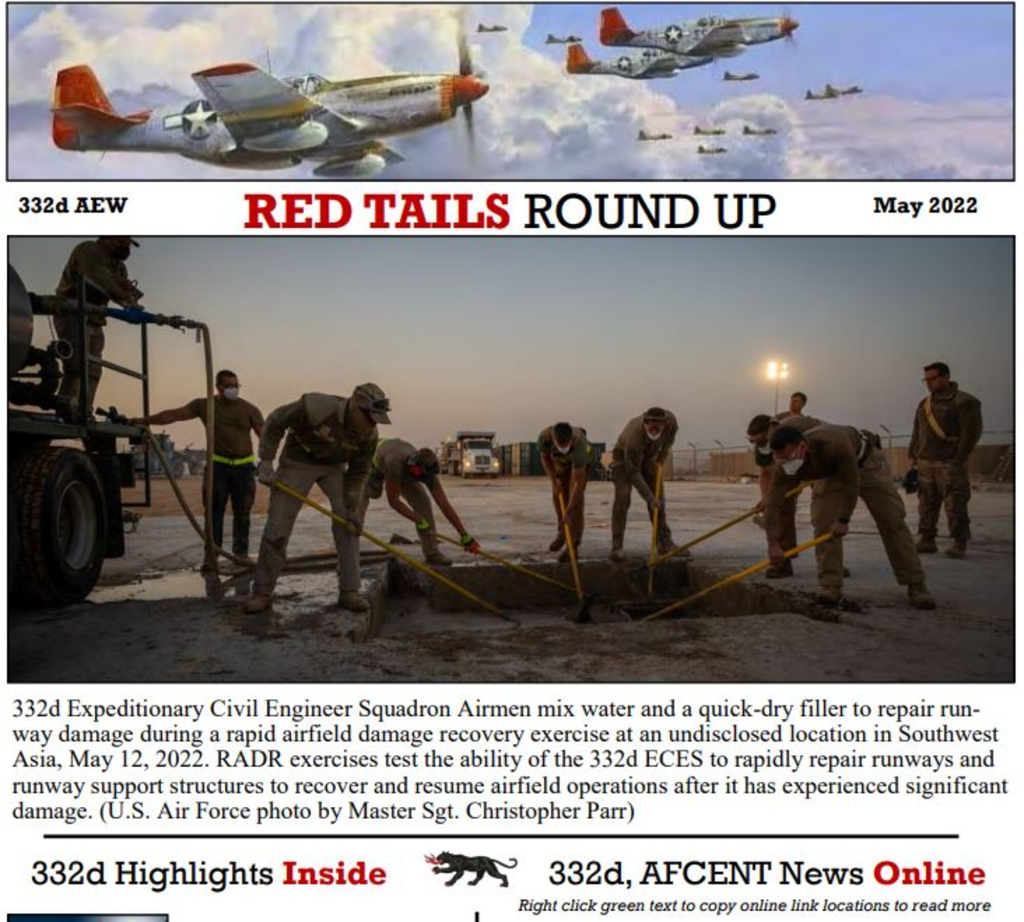 May Red Tails Round Up newsletter cover