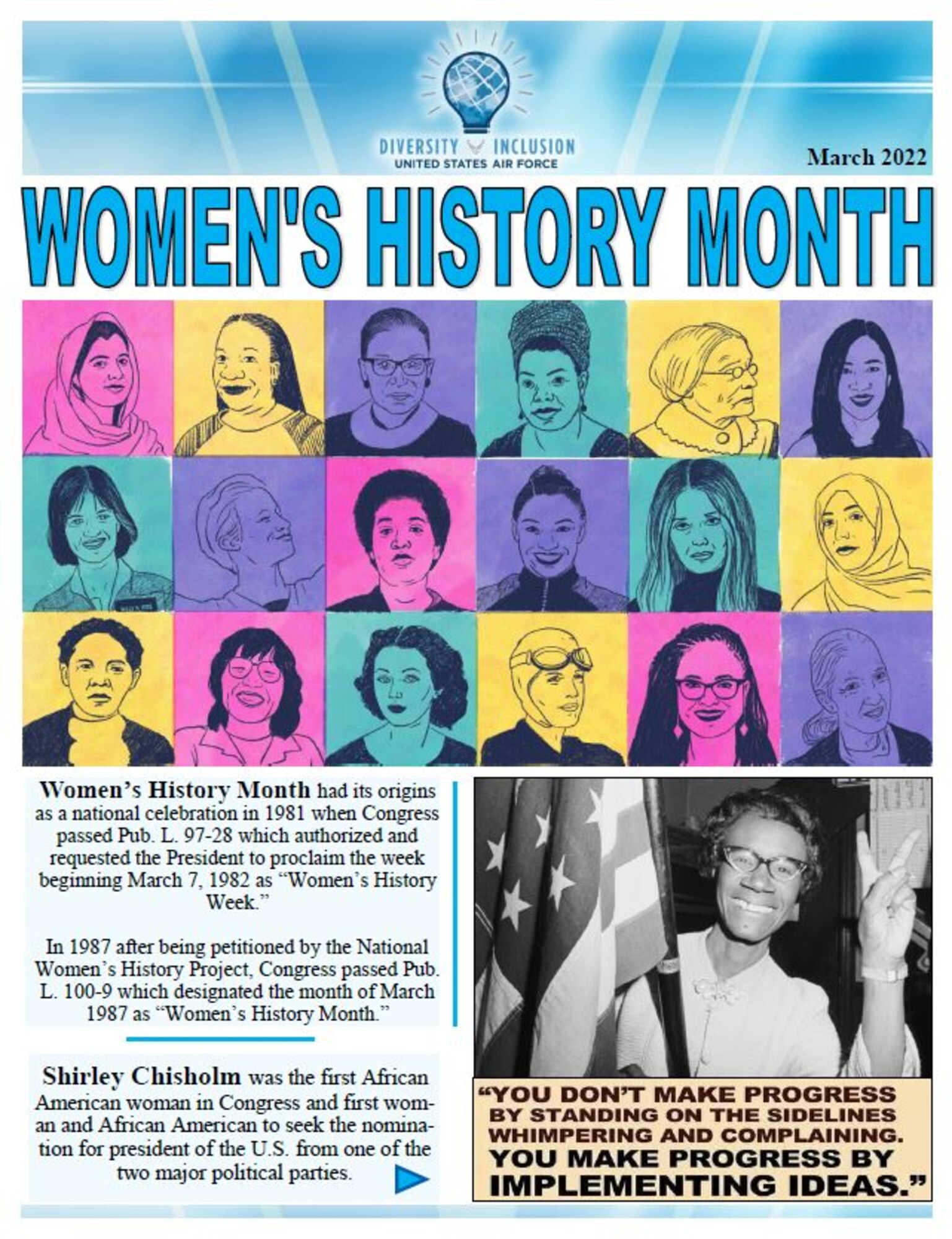 Women's History month newsletter cover
