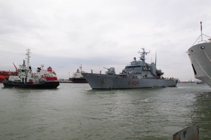 Italian Navy Offshore Patrol Vessel Vega (P 404) gets underway for the at-sea portion of exercise Phoenix Express 2022 in Tunis, Tunisia, May 28, 2022. Phoenix Express 22, conducted by U.S. Naval Forces Africa, is a maritime exercise designed to improve cooperation among participating nations in order to increase maritime safety and security in the Mediterranean.