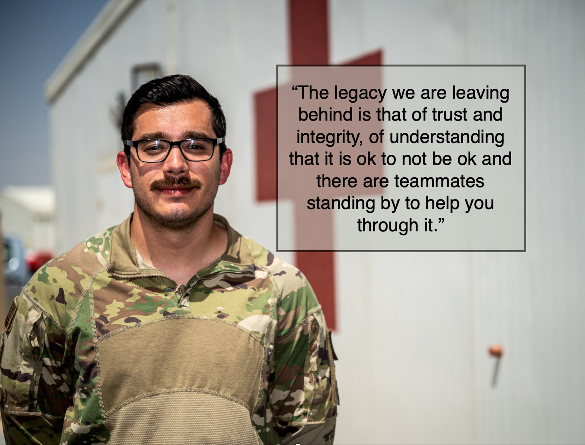 The 332d Air Expeditionary Wing's Warrior of the Week for the week of June 1, 2022, is Staff Sgt. is Staff Sgt. Francisco Gomez, 332d Expeditionary Medical Group mental health non-commissioned officer-in-charge. (U.S. Air Force graphic by Master Sgt. Christopher Parr)