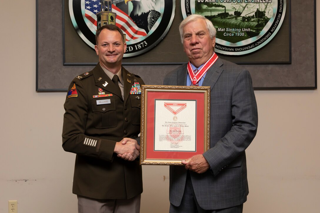 Recent retiree Kent Parrish was awarded the Bronze Order of the de Fleury Medal for his inspirational leadership to USACE.