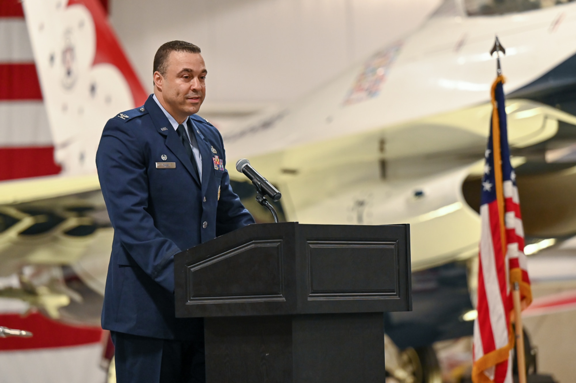Col. Khalim A. Taha, incoming 75th Mission Group commander, speaks during a change of command ceremony June 2, 2022, at Hill Air Force Base, Utah.