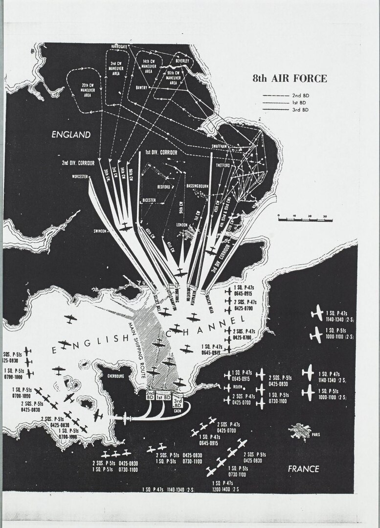 A digital image of the 8th Air Force's Flight Plan for D-Day.