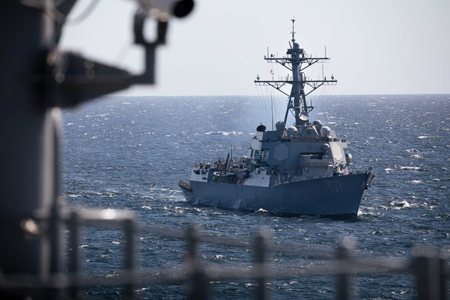 Arleigh Burke-class guided-missile destroyer USS Gravely (DDG 107) sails alongside the Wasp-class amphibious assault ship USS Kearsarge (LHD 3) during maneuvering exercises with the Finnish Navy in the Baltic Sea, May 16, 2022. Kearsarge, flagship of the Kearsarge ARG/MEU team, is on a scheduled deployment under the command and control of Task Force 61/2 while operating in U.S. Sixth Fleet in support of U.S., Allied and partner interests in Europe and Africa.