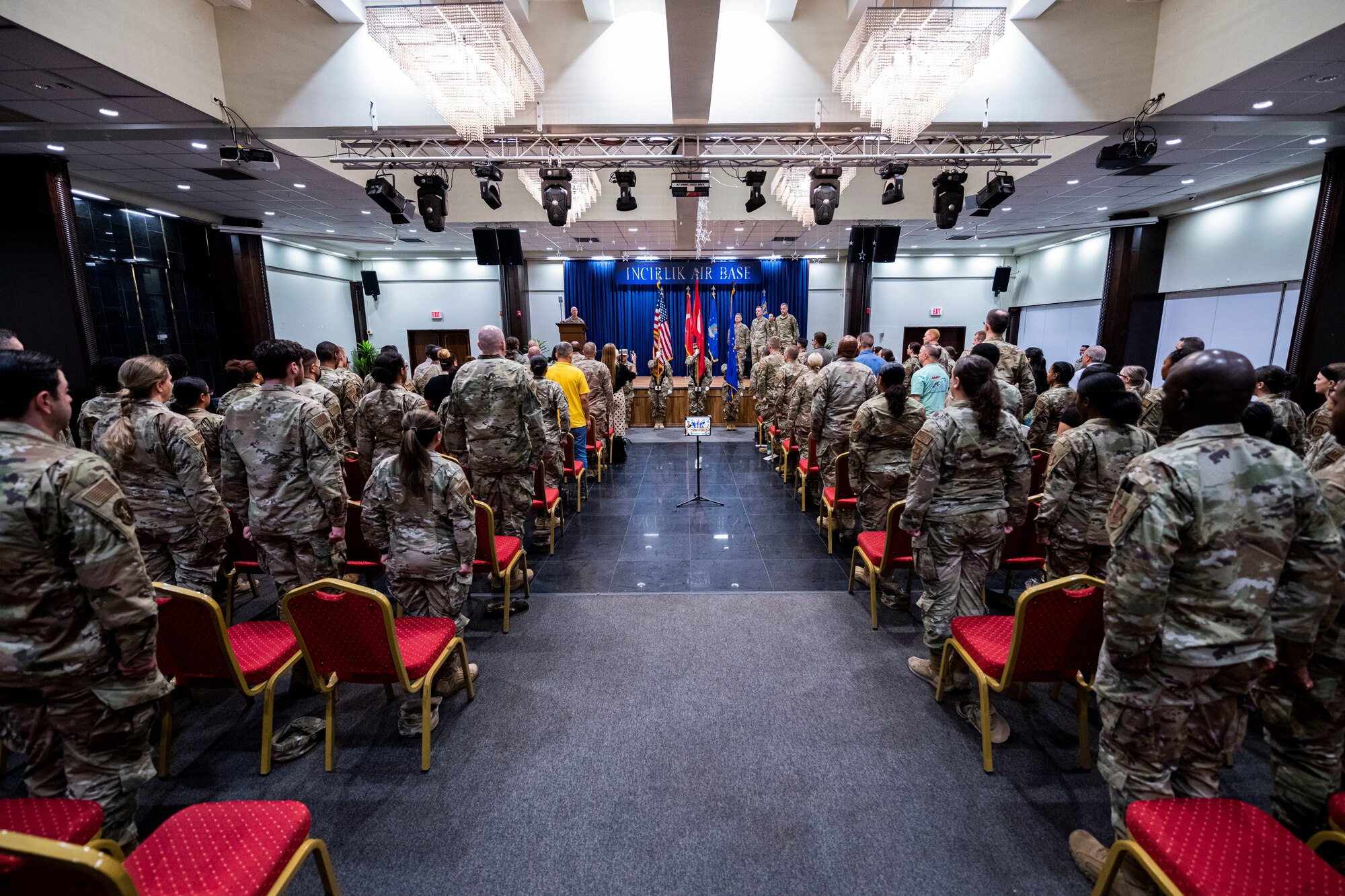 During the ceremony, Col. Bradley Weast relinquished command to Col. Jason Gingrich, 39th Air Base Wing commander, who then charged Col. Scott Carbaugh with leading the group. The change of command ceremony is a long-standing military tradition that represents the formal transfer of responsibility from one officer to another.