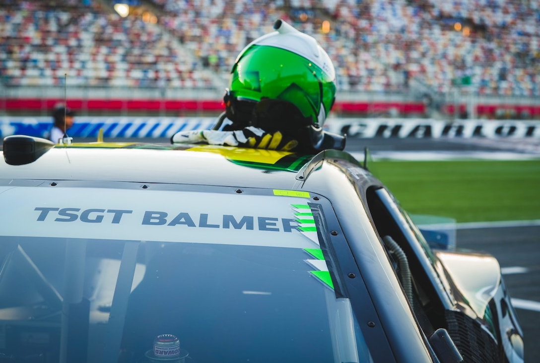 Tech. Sgt. Ryan Balmer, an OSI Special Agent killed by an improvised explosive device in Iraq in 2007, was commemorated on the No. 31 Chevrolet driven by Justin Haley during NASCAR's 2022 Coca Cola 600 at Charlotte Motor Speedway on Memorial Day. (Courtesy photo by Kaulig Racing/Twitter)