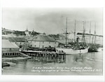 Similar in size and appearance to the Manning, Revenue Cutter McCulloch moored at Kodiak to provide humanitarian support after the volcanic eruption, June 6-9, 1912. (U.S. Coast Guard)
