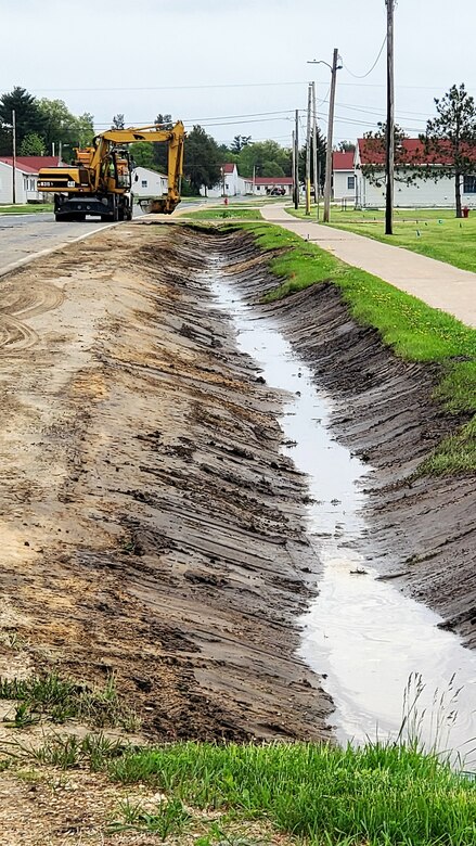 Fort McCoy DPW, grounds contractor coordinate ditch improvement operation