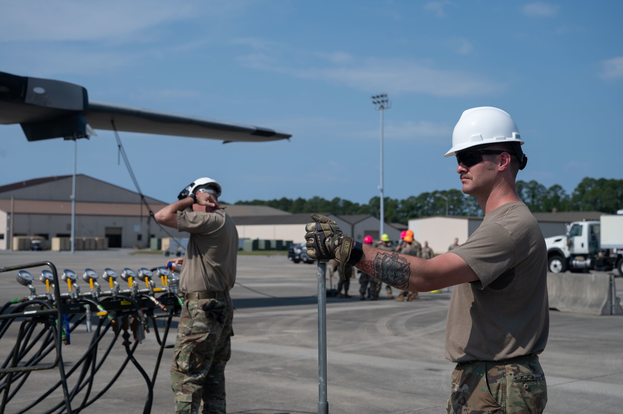 Airmen from the Pennsylvania Air National Guard’s 193rd Special Operations Wing with the 1st Special Operations Maintenance Squadron to participate in a joint training exercise to lift an MC-130H on May 17, 2022, at Hurlburt Field, Florida.