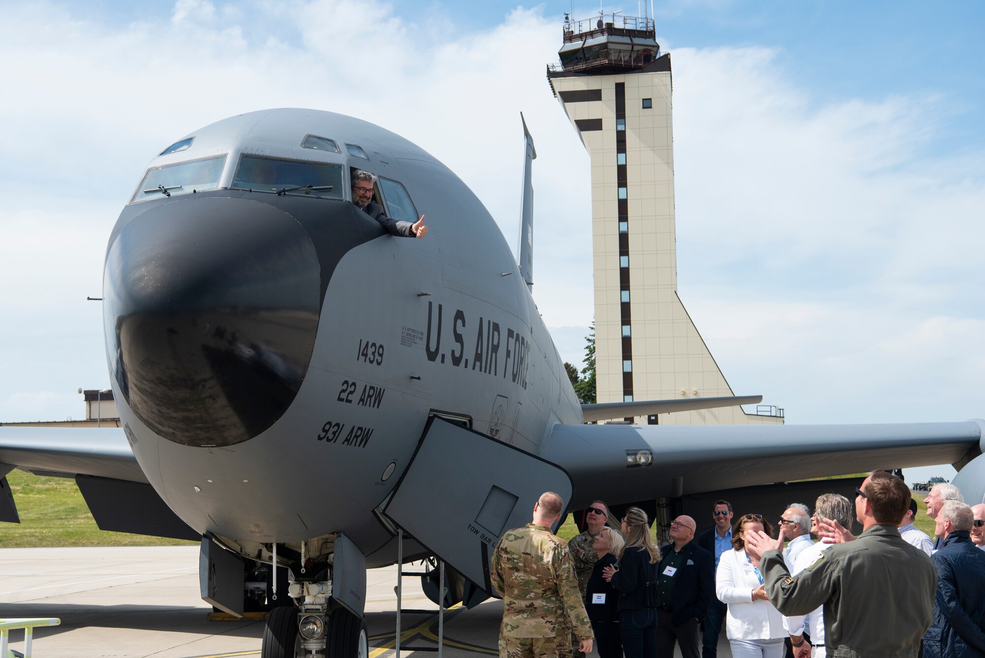 Members of the American Chamber of Commerce in Luxembourg, ambassadors from multiple NATO countries and representatives of the Luxembourg Ministry of Defense travelled to Spangdahlem for mission briefs and a visit with base leadership.