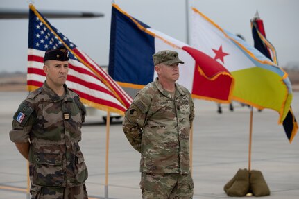 U.S. Army National Guard Soldiers assigned to Task Force Red Dragon, Combined Joint Task Force - Horn of Africa, host a D-Day commemoration ceremony and ruck march June 6, 2022, at Camp Lemonnier, Djibouti, to remember the sacrifices of Allied forces during the storming of the Normandy beachhead in World War II.