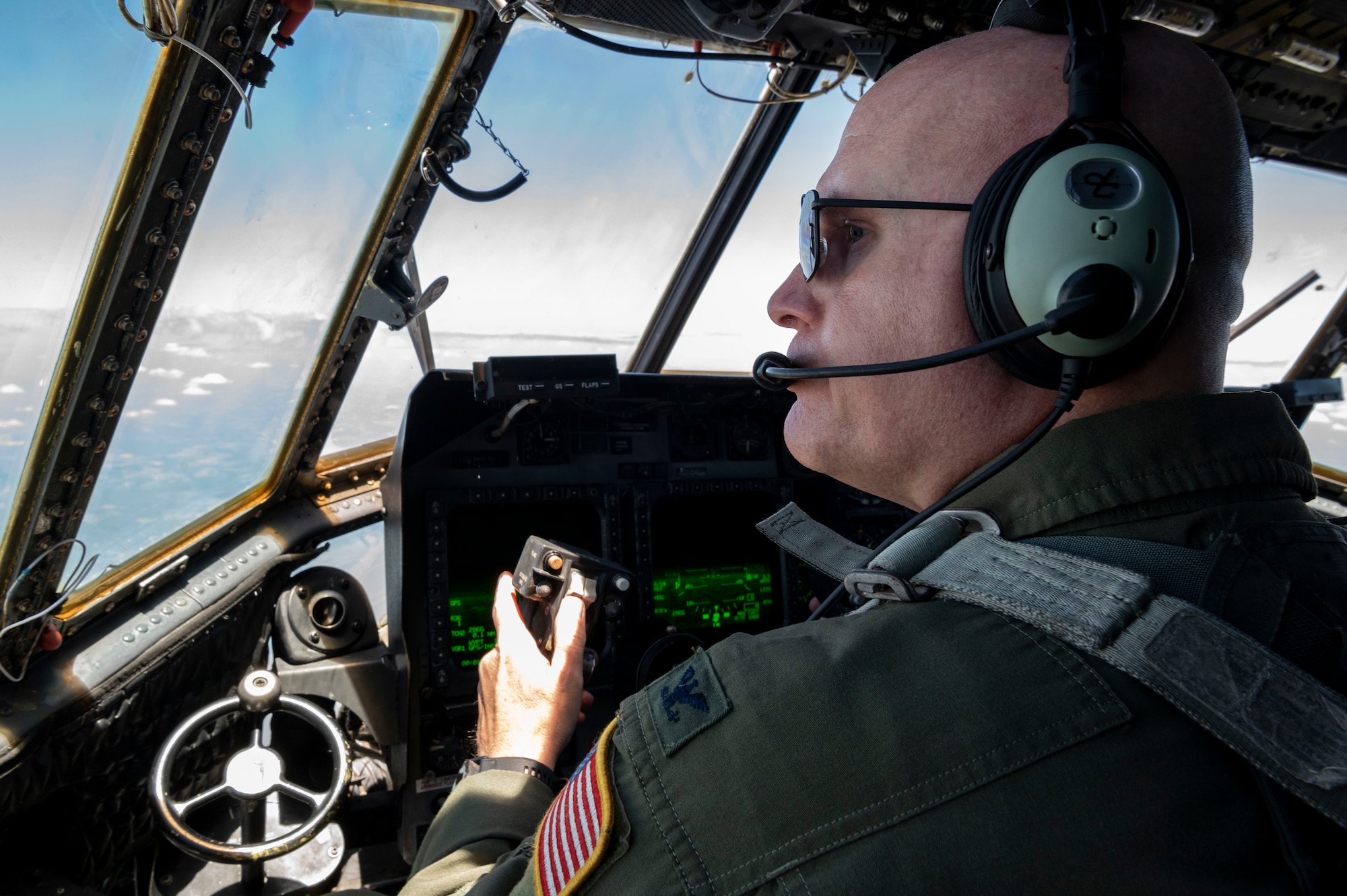 U.S. Air Force Col. Brian Helton, 492nd Special Operations Training Group commander, pilots and MC-130H Combat Talon II for its final flight under the 492nd Special Operations Wing at Hurlburt Field, Florida, May 31, 2022.