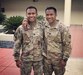 Then-U.S. Army captains, Christopher Baisa, left, and his brother, Michael Baisa, pose together for a photo. The identical twin brothers are currently majors in their 12th year of active duty service as Medical Service Corps officers. (U.S. Army photo courtesy Maj. Christopher Baisa)