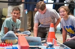 IMAGE: Members of the King George High School robotics team eye the clock as their time runs out during the Innovation Challenge @Dahlgren. The Foxes fielded three separate teams during the event that took place April 29-30 at the University of Mary Washington Dahlgren Campus.