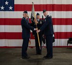 People hold flag