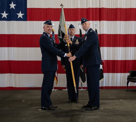 People hold flag
