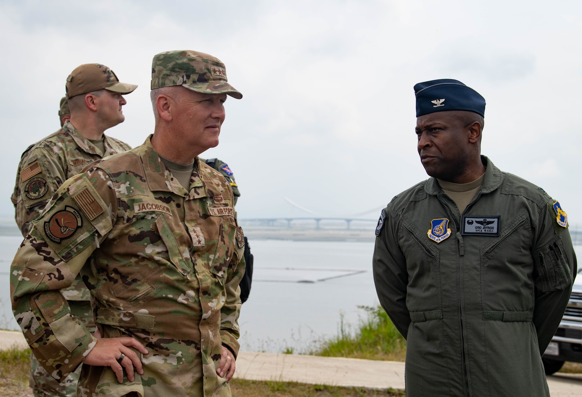 Two military have a discussion.