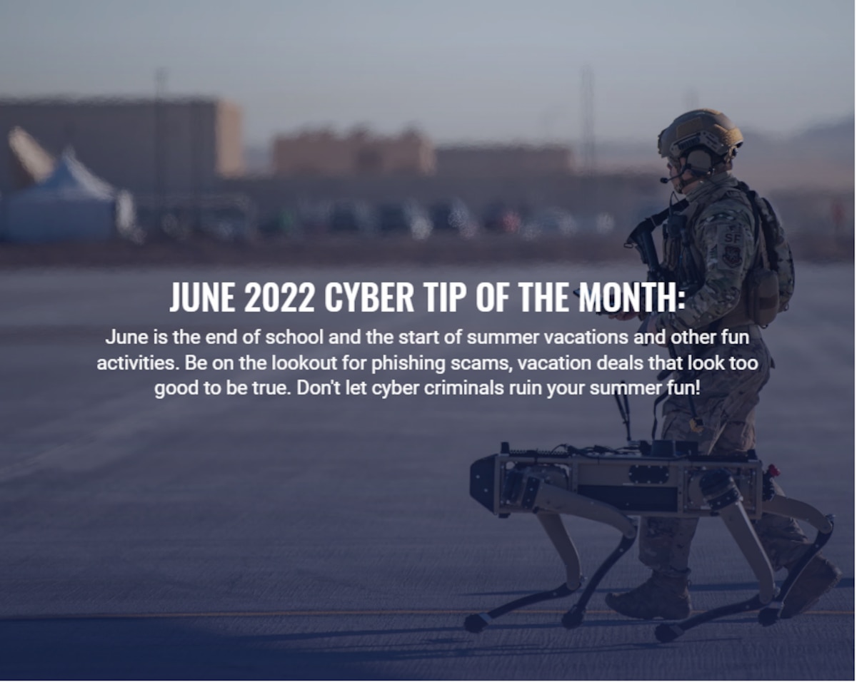 Graphic image stating the June cyber tip.