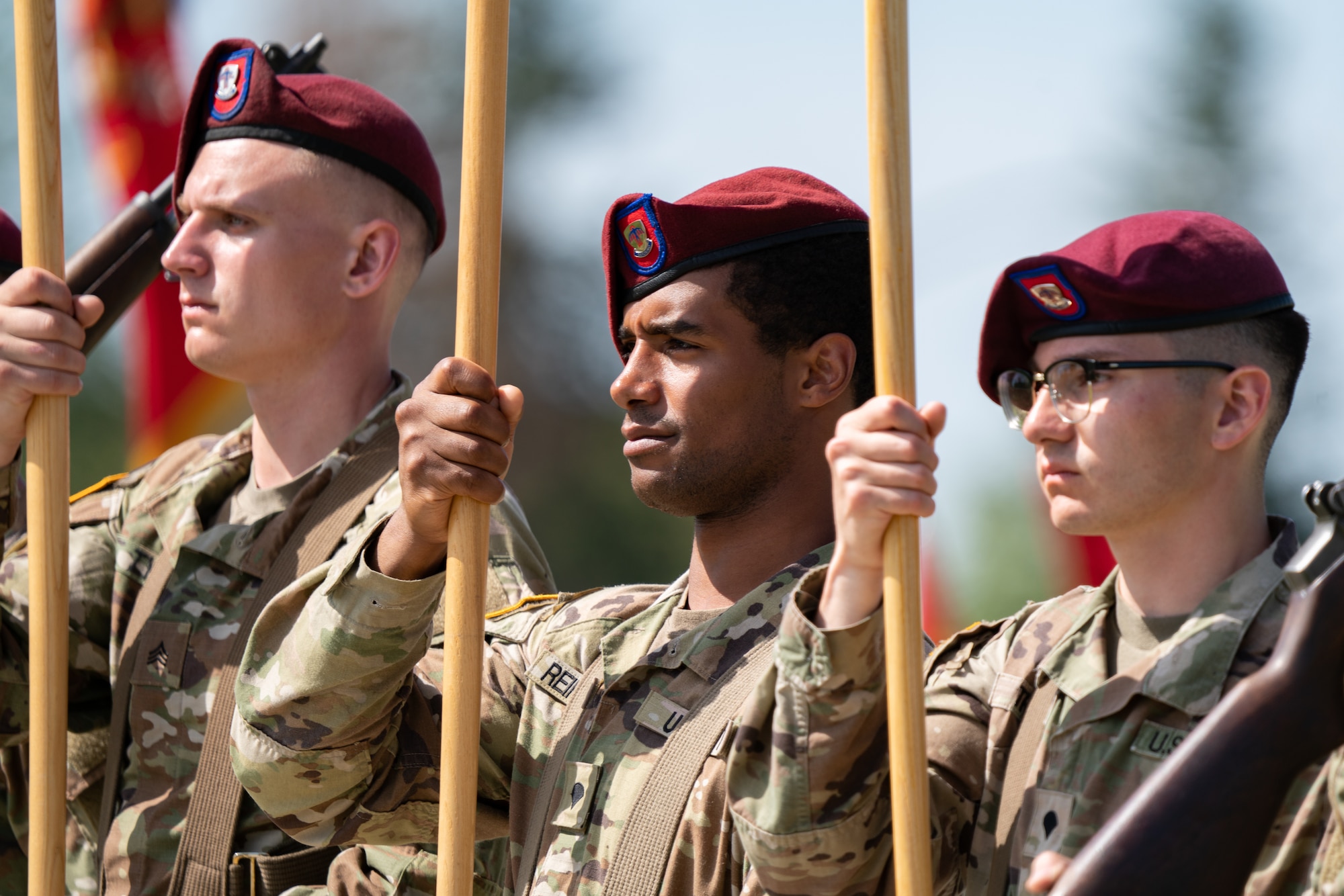 Photo of soldiers participating in the 11th Airborne Division reflagging ceremony
