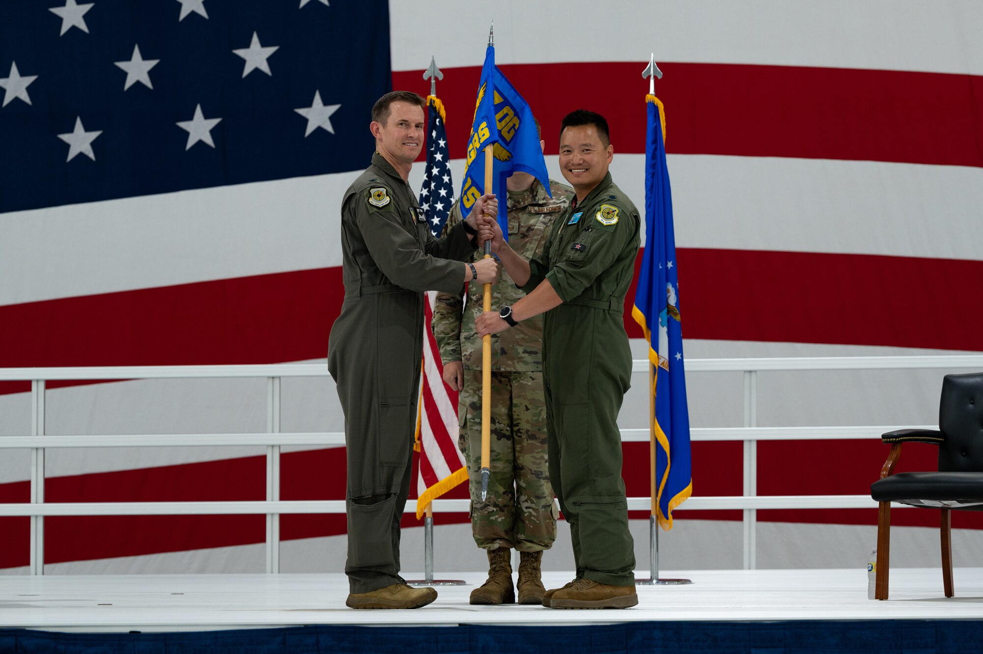 people standing with flag