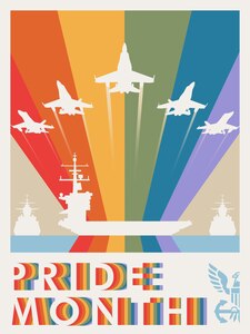 A graphic created for the celebration of LGBTQ+ Pride Month. (U.S. Navy Graphic by Seaman Darren Cordoviz)