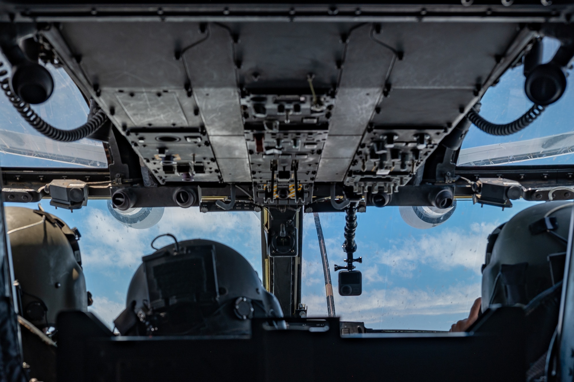 A photo from the cockpit of a CV-22.