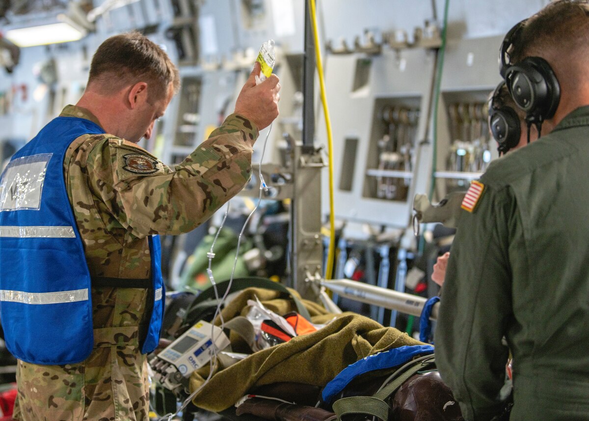 Nexus Rising is a readiness exercise designed to test the ability of the 349th Air Mobility Wing to generate, employ and sustain air operations in a simulated combat environment. Missions in Nexus Rising include air rescue, aeromedical evacuation, airlift for cargo and personnel, aerial refueling, deployment processing, aerial port operations, and command and control. Reserve Citizen Airmen from Travis Air Force Base, California, Army National Guard members from Fairfield, and California Air National Guard members from Moffett Field are participating in the exercise, June 3-5, 2022.  (U.S. Air Force photo by Master Sgt. Jose B. Aquilizan)