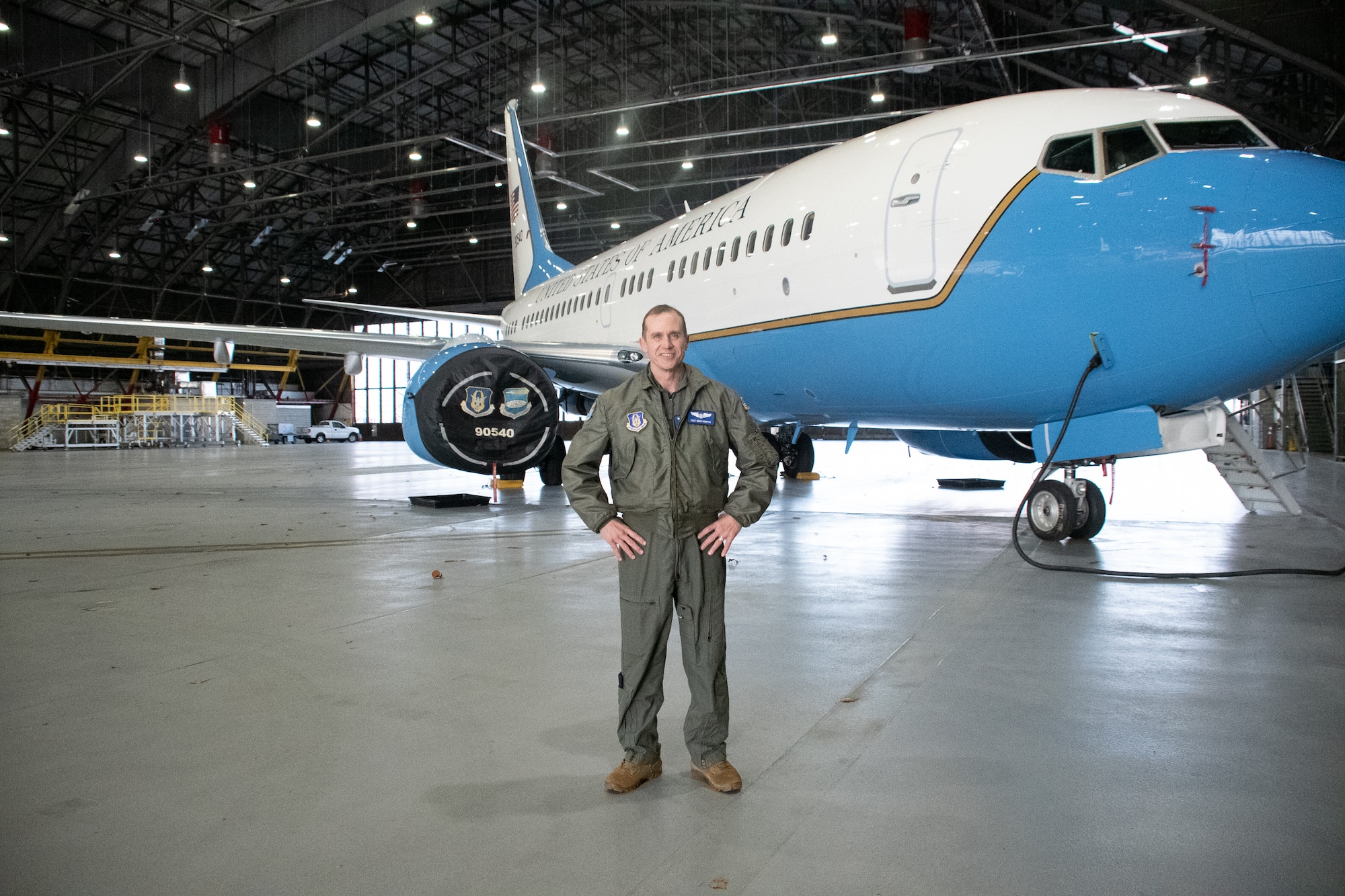 SSgt. Sean Murphy, 932nd Airlift Wing, flight attendant, poses for a photo, Scott Air Force Base, Ill., January 7, 2022. (U.S. Air Force Photo by Maj. Neil Samson)