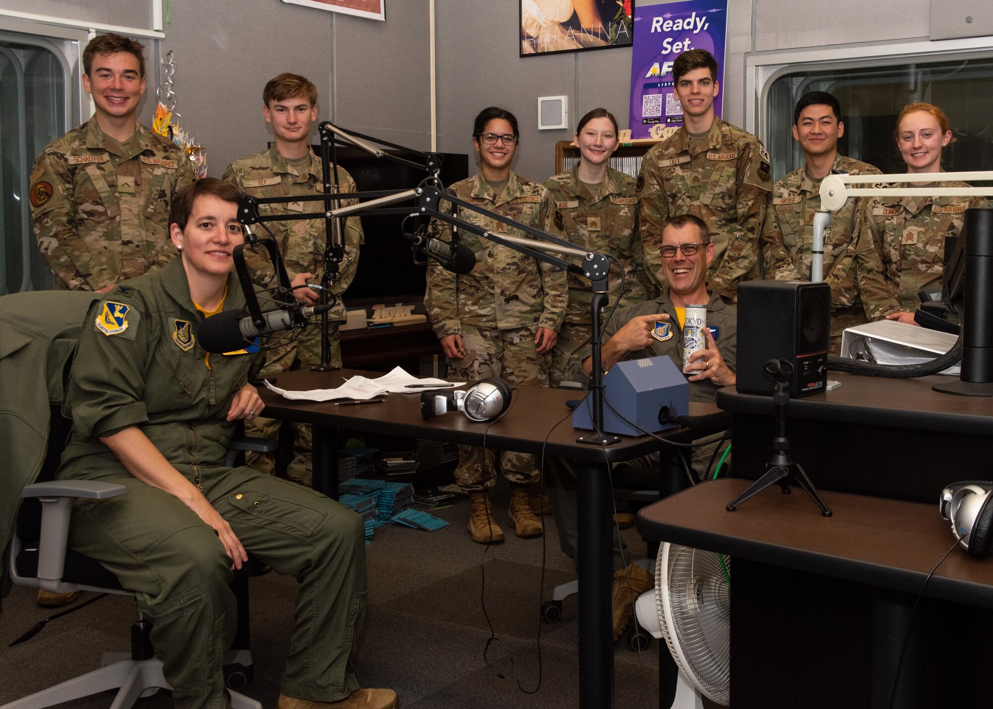 Wing leadership and cadets pose for group photo.