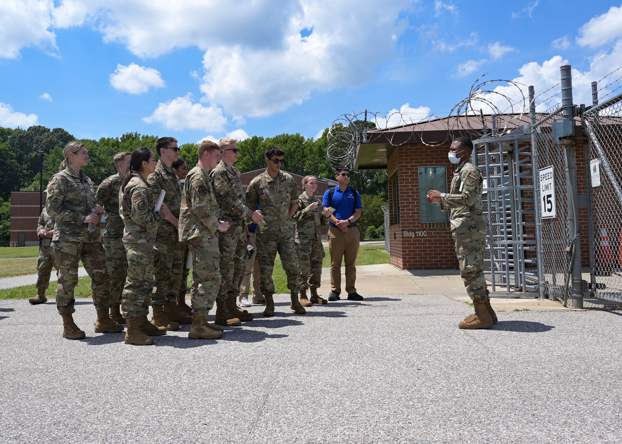 Cadets listening to a brief