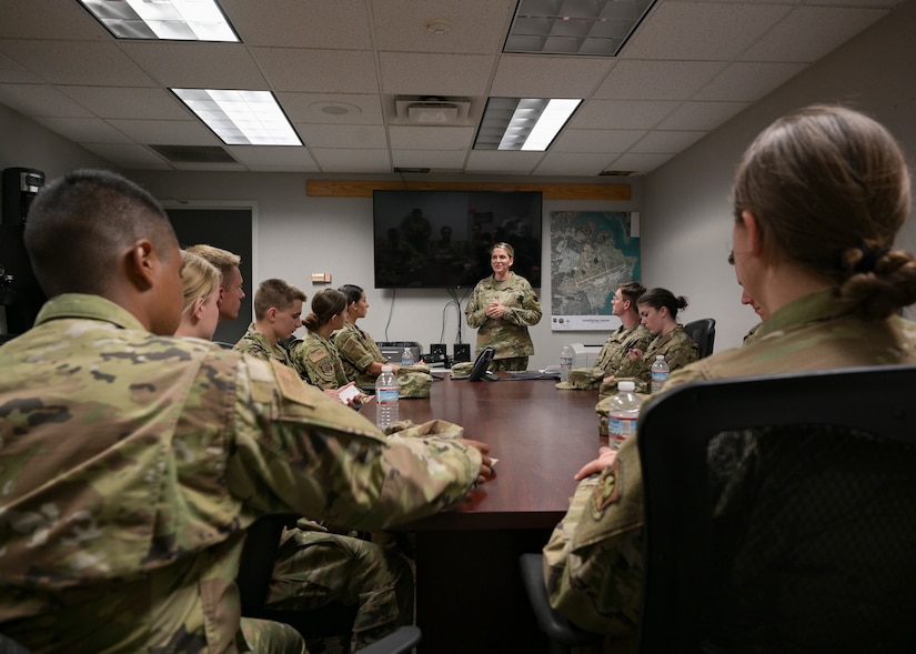 Cadets listening to a brief