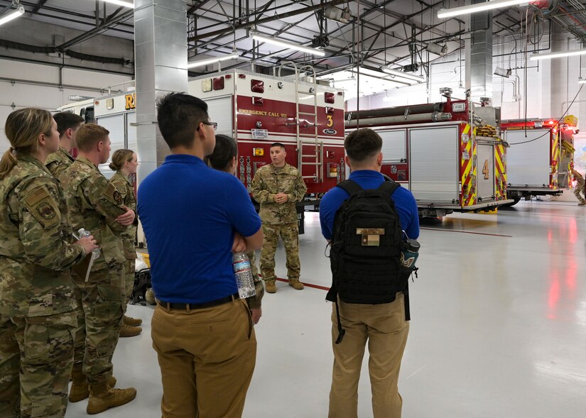 AF ROTC members listening to a brief