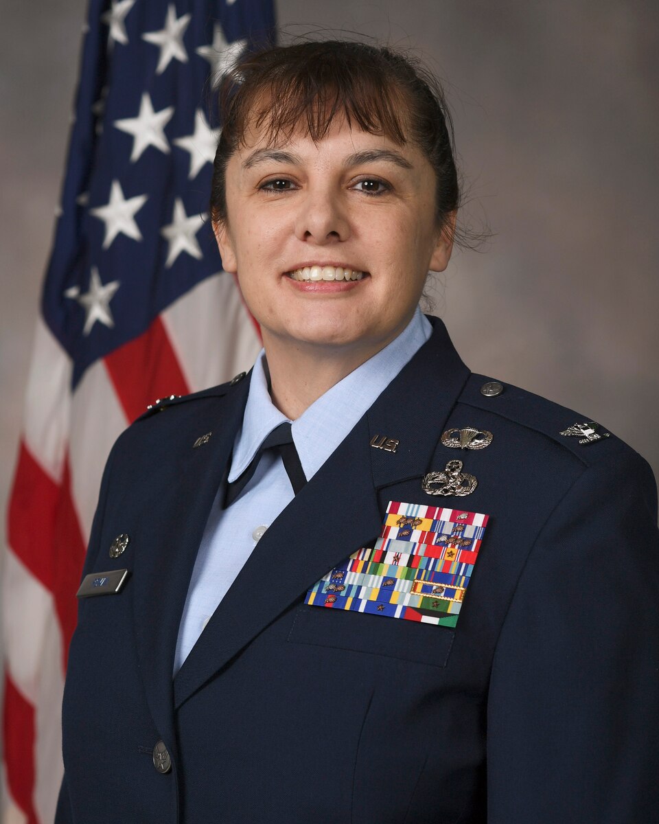 Col. Kathryn Roman, 4th Maintenance Group commander, poses for an official photo